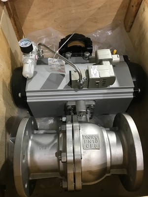 2 Way On Off Ball Valve Flange end z akwenatorem pneumatycznym