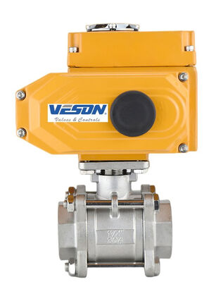 Elektryczny zawór kulkowy z końcem skręconym 3-PC, ciśnienie PN1.0-32.0MPa i zgodność z normą ISO5211