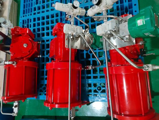 Siłownik pneumatyczny zaworów rurociągowych Metalowe zawory kulowe Uszczelnienie metal-metal Siłownik pneumatyczny ze sprężyną powrotną VSF System kontroli w pętli zamkniętej